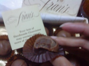 fran's chocolates card and bite